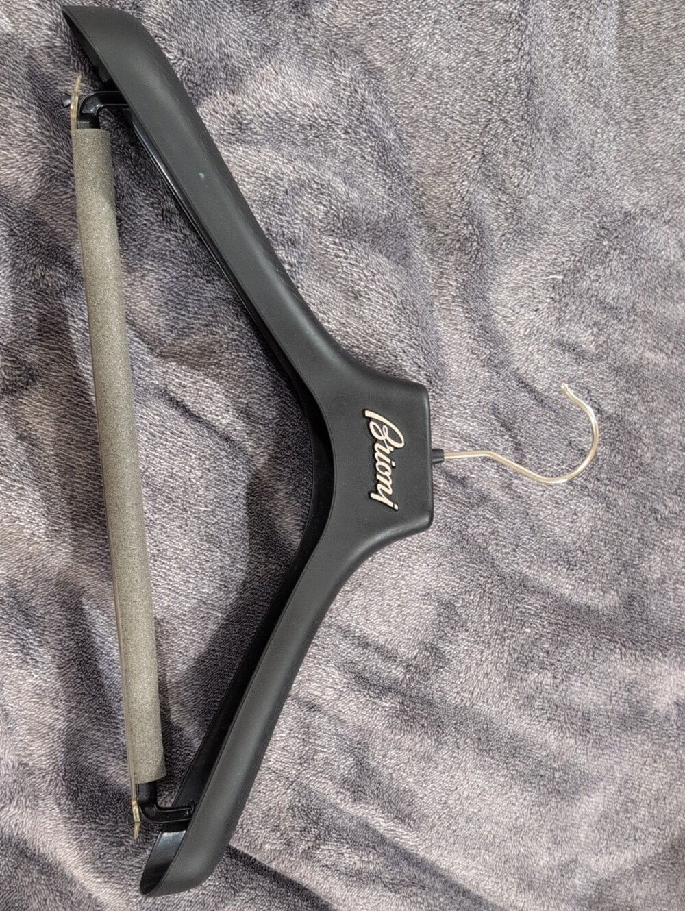 Brioni Black and Gray Men's Suit Hanger with Foam Trousers Bar